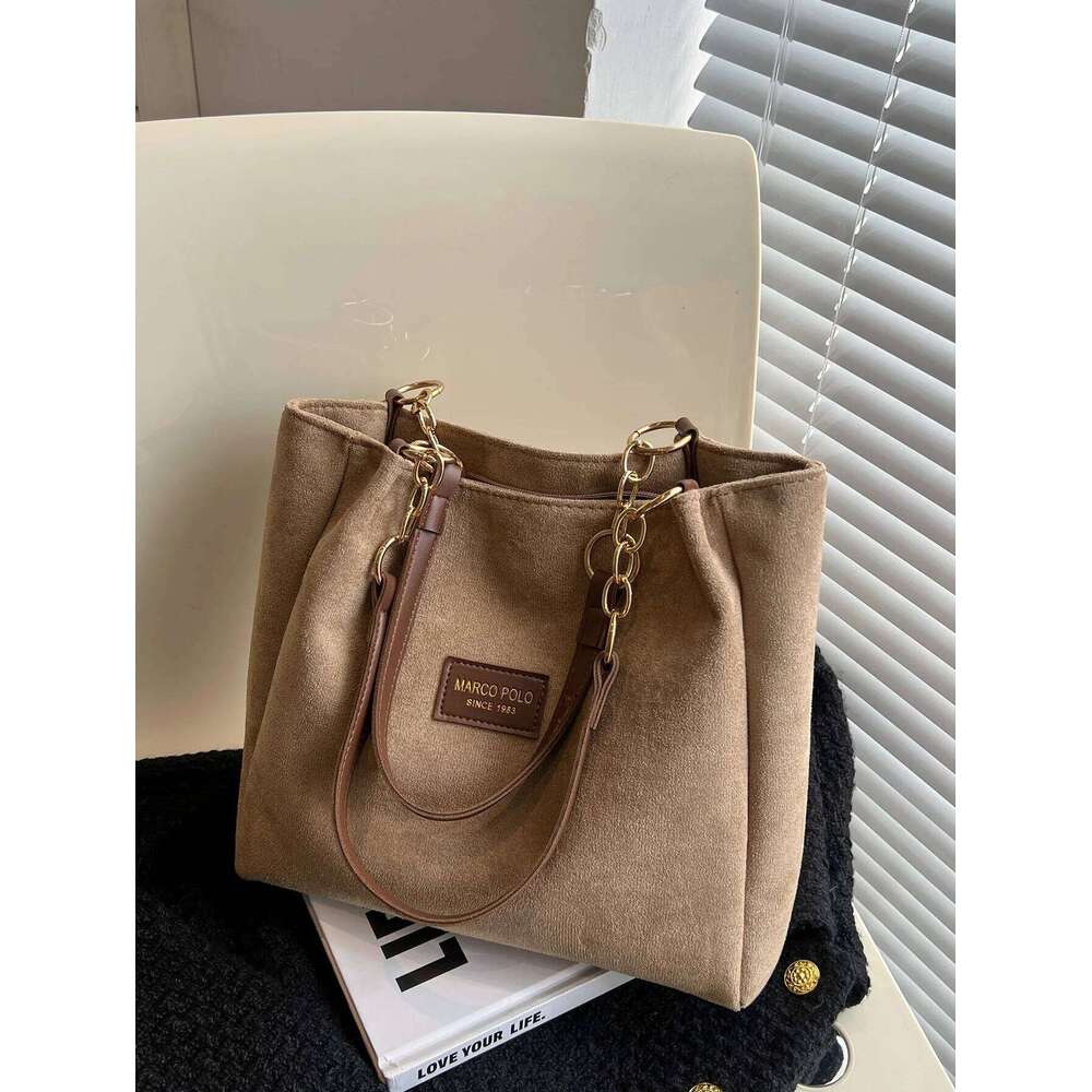 Large-Volume Suede Stylish Commuter Tote For Ladies With One Shoulder Bag