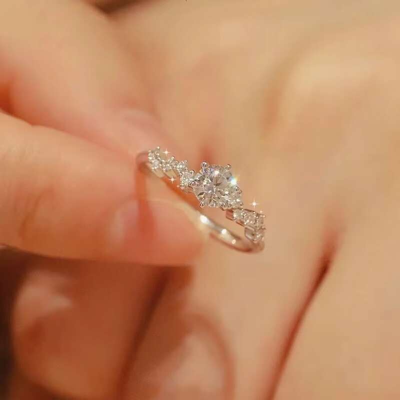 High Quality Luxury Moissanite 1 Ct D Color Classic Ring S925 Sterling Silver Wedding Diamond Ring for Women Hiphop Jewelry
