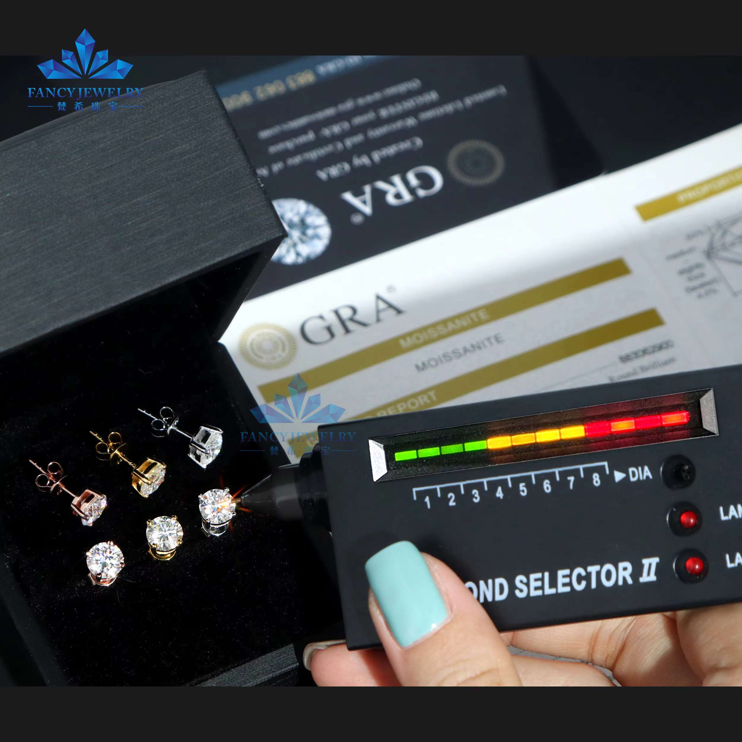 2025 Custom Fine Jewelry Hot Selling Sterling Silver Moissanite Earrings VVS Diamond Tester for Women