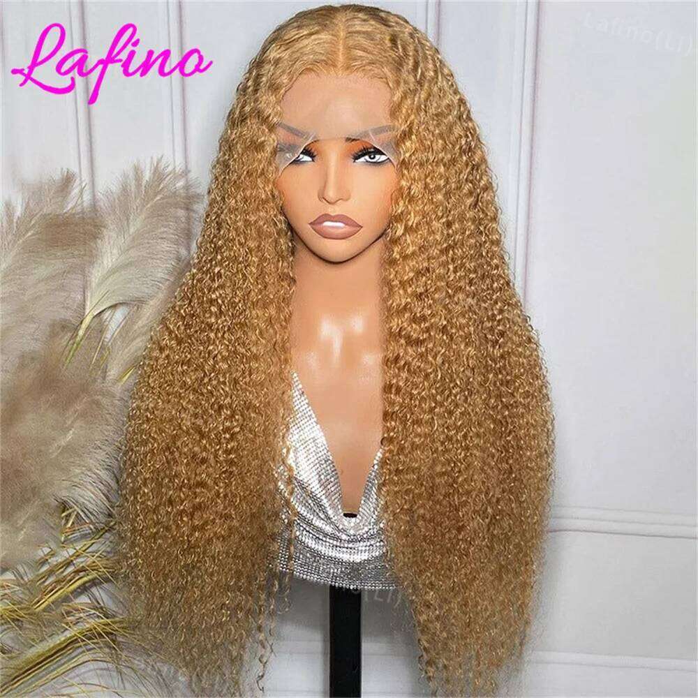Honey Blonde Curly 13x6 Hd Lace 13x4 Deep Wave Frontal Wig 30 Inch #27 Colored Human Hair Wigs
