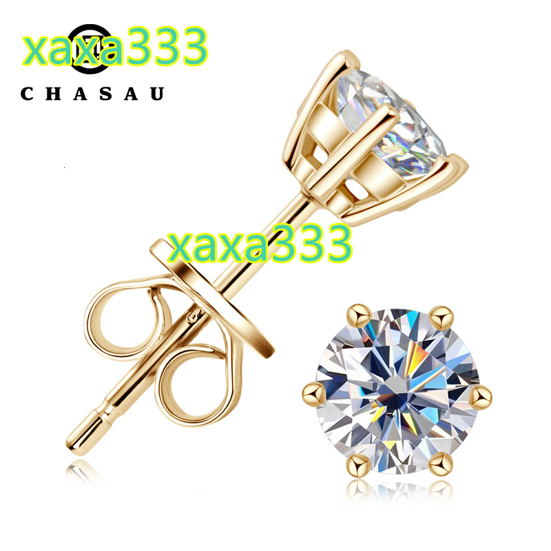 Latest Style High Quality 5mm Moissanite 925 Sterling Silver Eco Friendly 6-claw Classic Stud Earrings