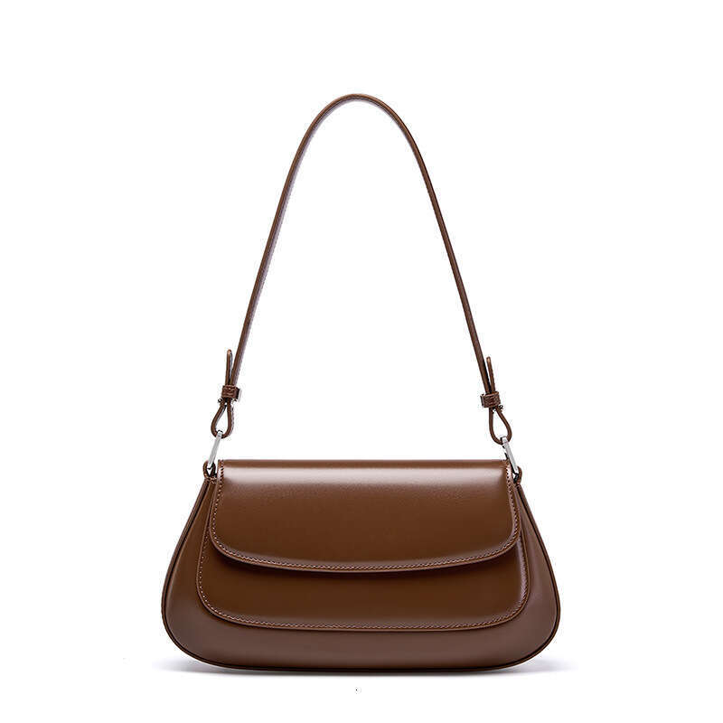 Spring Summer New Trendy Women's Crossbody Genuine Leather High-End Fashion Versatile Shoulder Underarm Saddle Bag B5