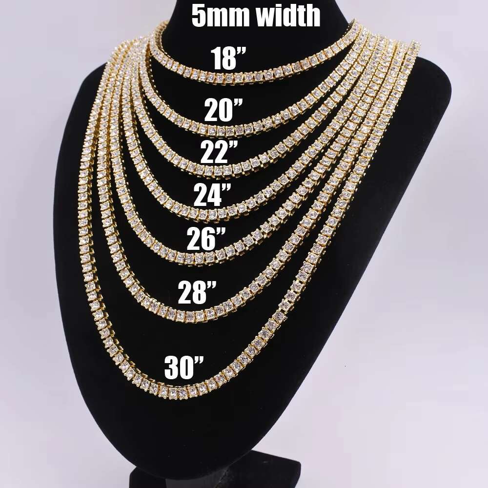 Gra Bling Vvs Wholesale Round Cut 3mm 5mm 4mm Bracelet 3mm 925 Sterling Silver Necklace Moissanite Tennis Chain Sparkle