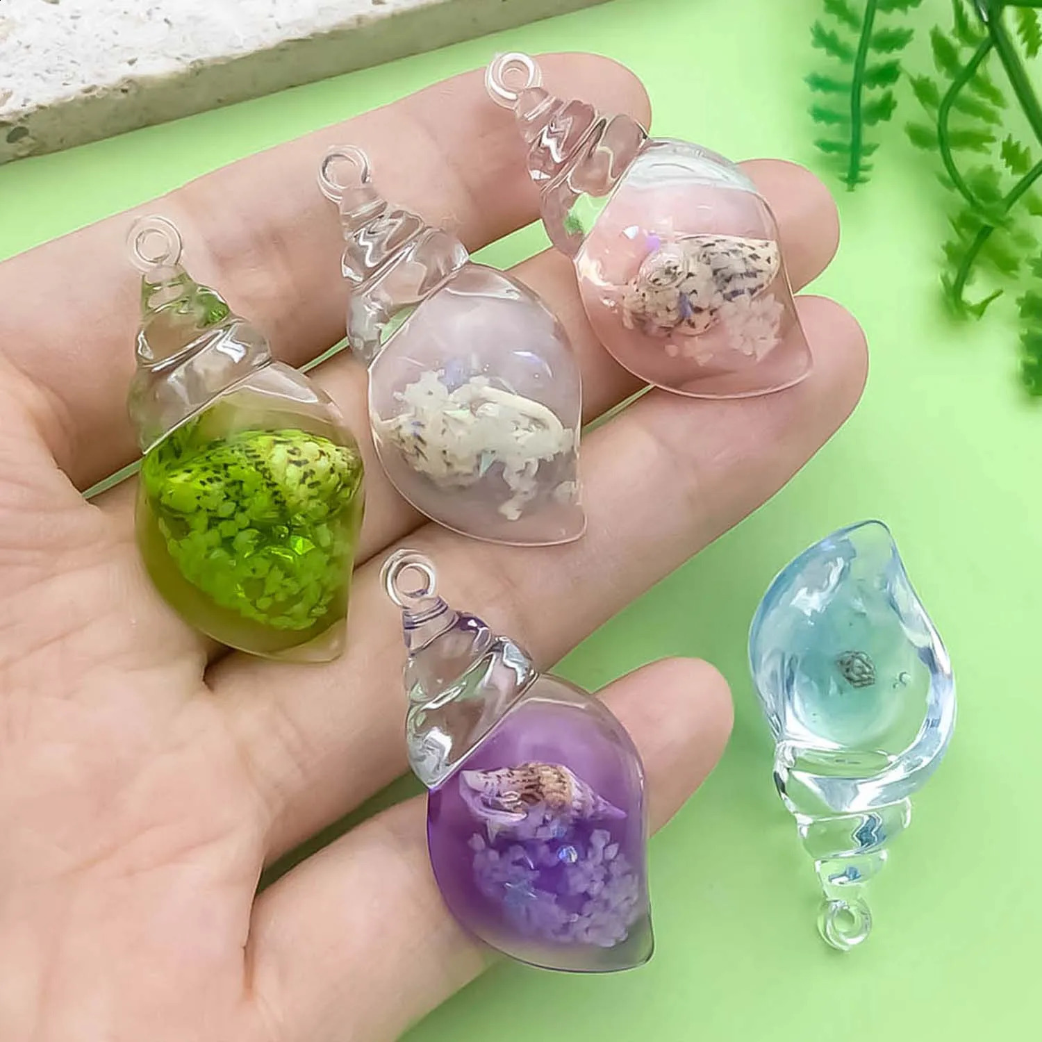 57pcs 1939mm Luminous Conch n Charms Acrylic Marine Life Pendants for DIY Bracelet Necklace Jewelry Making Accessories 250519