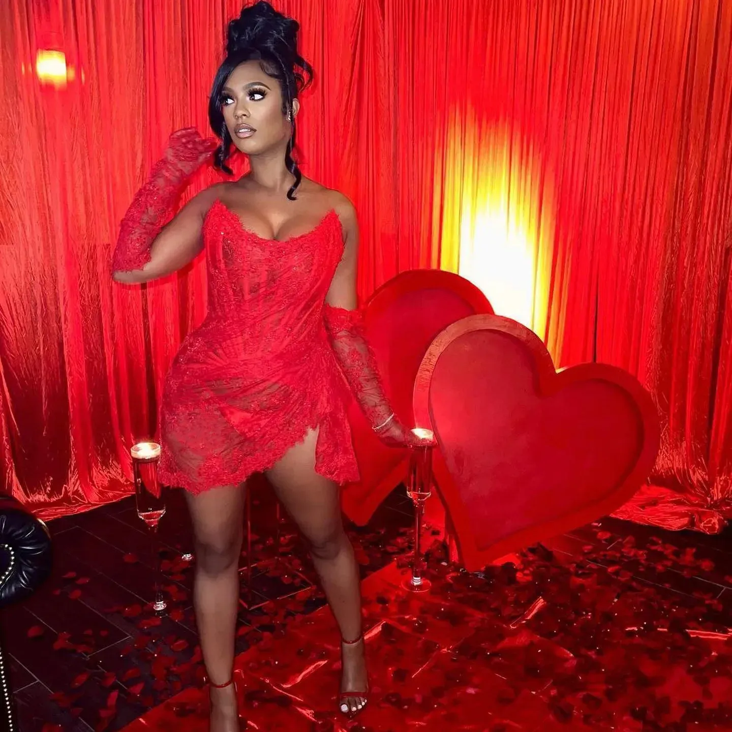 See Thru Short Lace Women evening Dresses To Birthday Cocktail Prom Party Dresses Corset Strapless Asymmetrical Mini Dress Robe De Soiree
