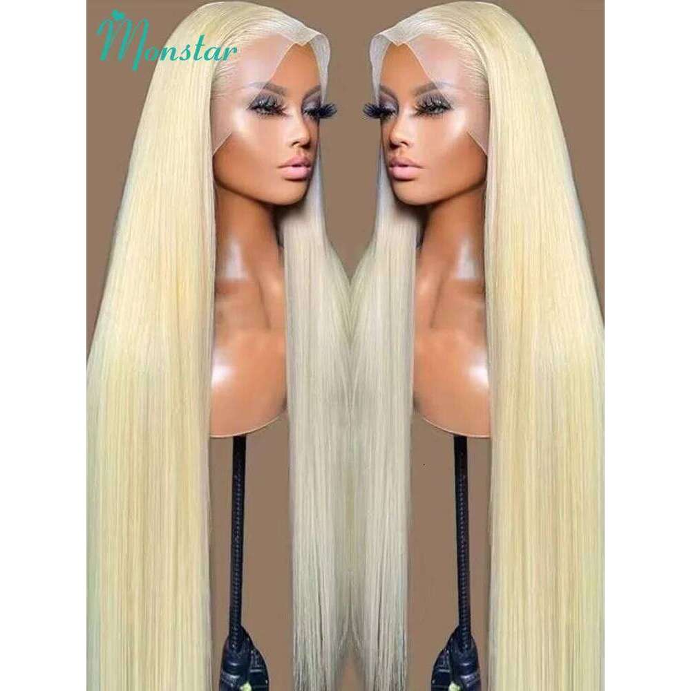 13x4 13x6 360 HD Transparent 613 Honey Blonde Color Front Human Hair Wigs for Women Raw Brazilian Straight Lace Frontal Wig