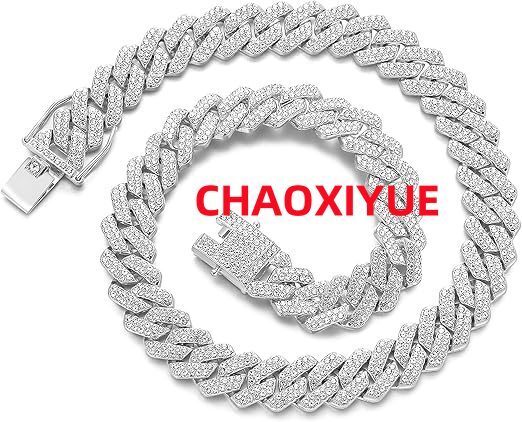 15mm Factory Various Styles Diamond Moissanite Cuban Link Chain Necklace Bracelet Hip Hop Moissanite Necklaces