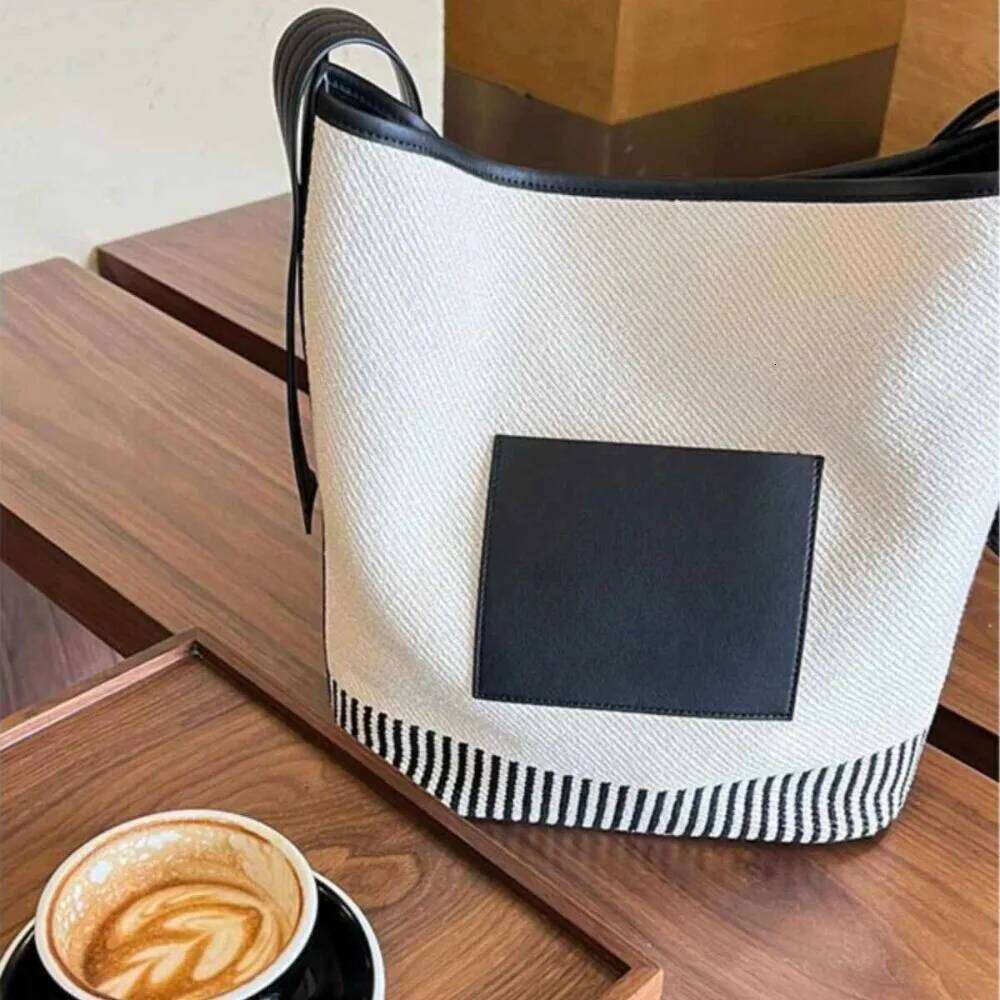 Women's Bags Designer Striped Canvas Bucket Patchwork Crossbody For Women New Commute Large Shopper Tote Bags Designer Shoulder Bag Chic