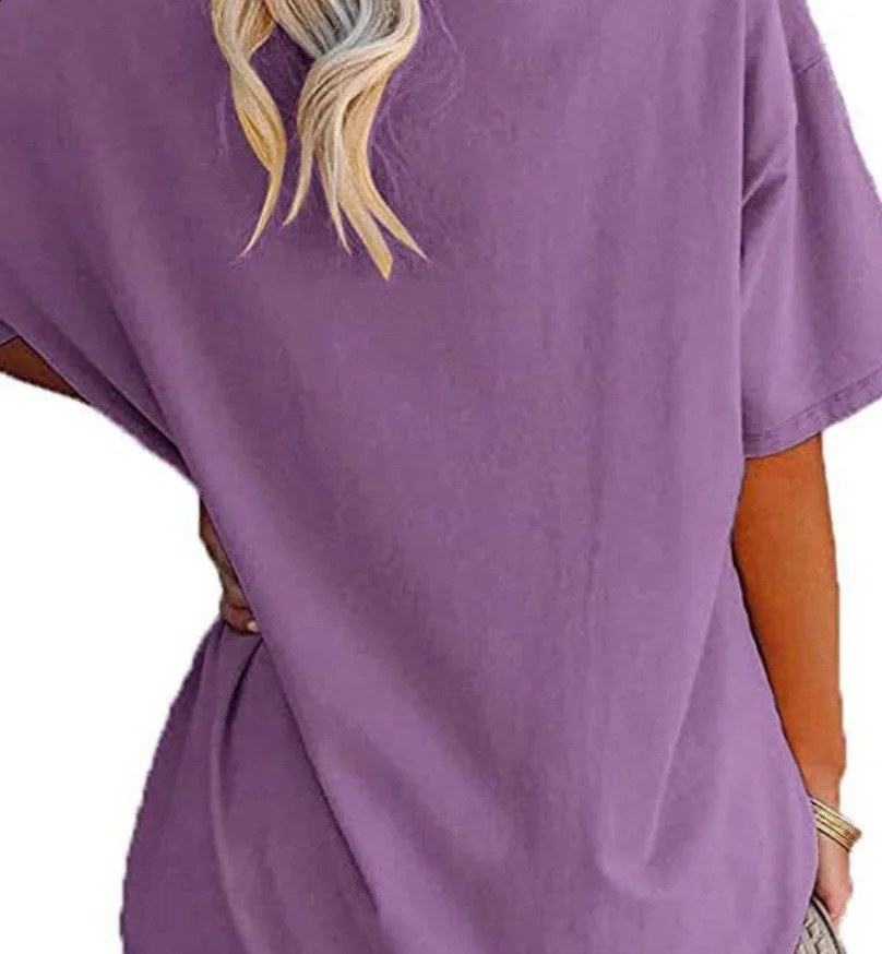 Womens Loose VNeck Top SpringSummer Color Half Sleeve European American Style Clothing Foreign Trade 250519