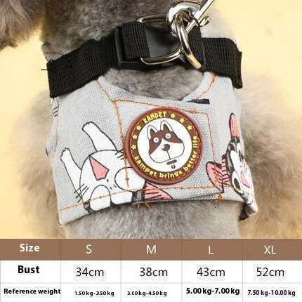 Pet Supplies Vest-Style Denim Leash Walking Rope Dog Chain Teddy Chest Harness