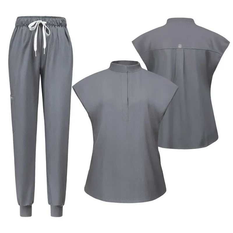 Medical Uniform Elastic Scrub Set Hospital Surgical Scrubs Tops Pants Nurse Nursing Workwear Doctors Clothes Medical AccessoriesXJ250529