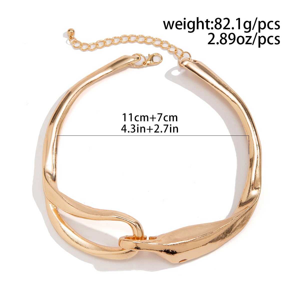 New Arrival Exaggerated Heavy Metal Thick Chain Torques Necklace for Women Punk Trend Irregular Link Collar Choker Y2K Jewelry Accessories V250617