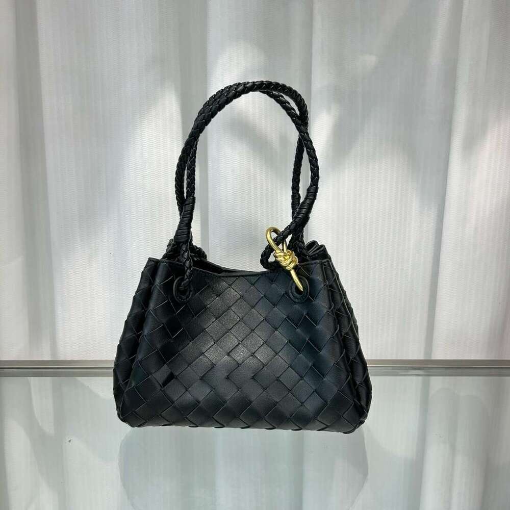 Tote Bag Braided Handbag Genuine Leather Woven Parachute Small Bucket Tote Basket Handbag Shoulder Crossbody Bag For Women Shoulder Bag