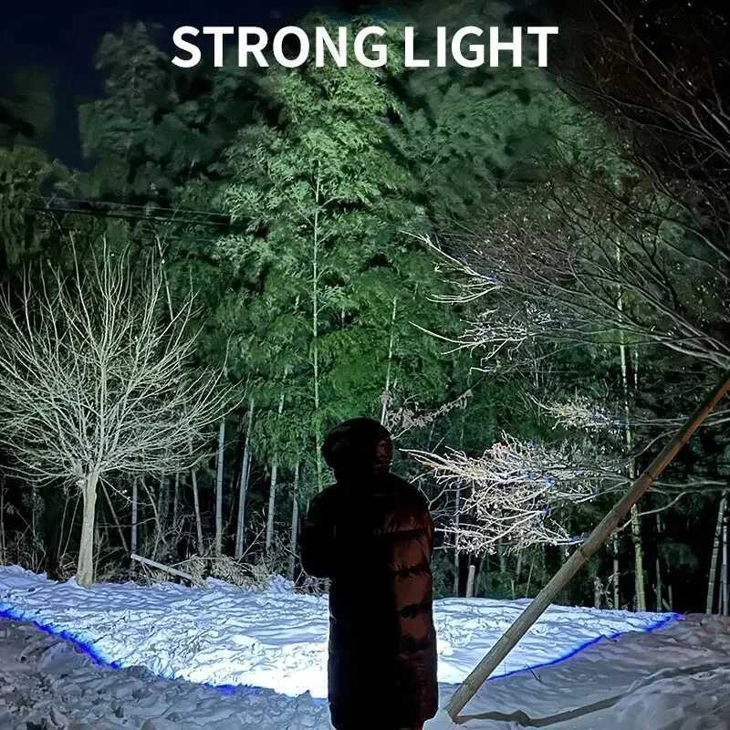 Three-Eyed Monster Mini Flash Super Power Flashlight Rechargeable Portable Outdoor Lighting Long-Range Powerful Flash LightsXJ250529