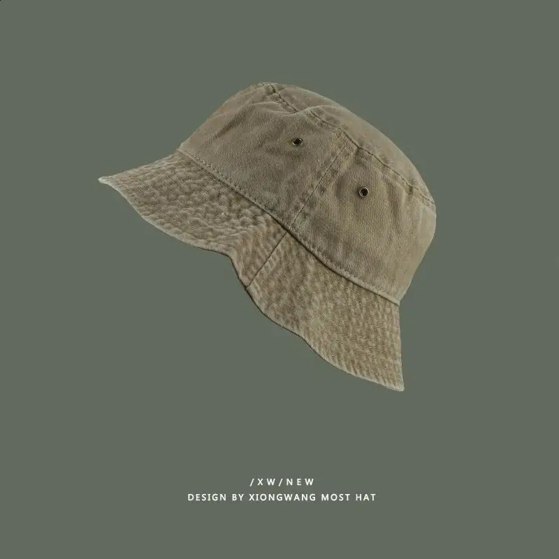 Fashion Women Men Washed Denim Solid Vintag Bucket Hats Lady Male Spring Summer Autumn Panama Fisherman Cap Hat For Women Men 250523