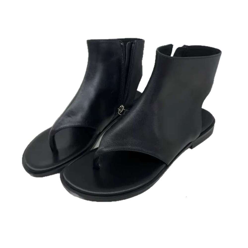 Sheepskin Version ~ Korean Style Niche Clip for Women 2025 Summer Open Toe Flat Short Boots Sandals