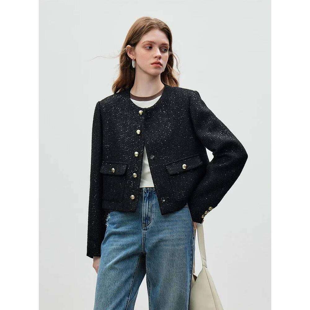 FSLE Tweed Jacket Women Autumn Short Coat Mini Skirts Temperament Two-piece Suit Design Sense Graceful Special Female Suits