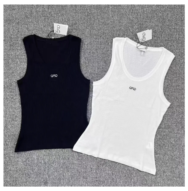 Women Knits Tank Top Womens T Shirts Sleeveless Woman Vests 2025 Summer Tanks Camis Tees Vest White Black Short Shirt Lady Slim Vests Ice Silk Tops