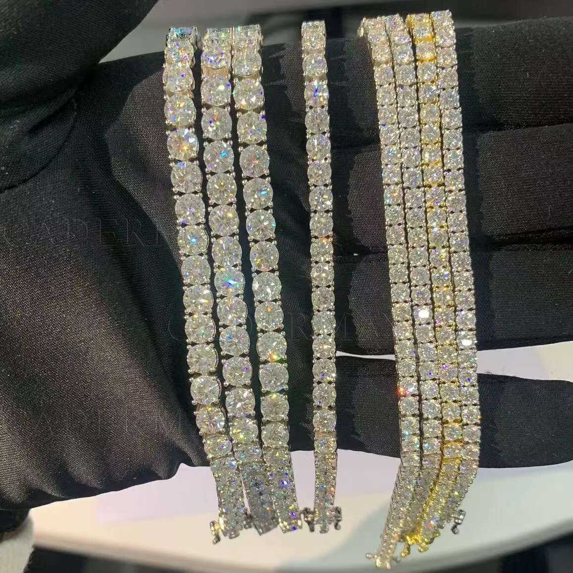 Cadermay Wholesale Price Moissanite Tennis Bracelet Necklace 2mm 3mm 4mm S925 Trendy Hip Hop Iced Out Chain