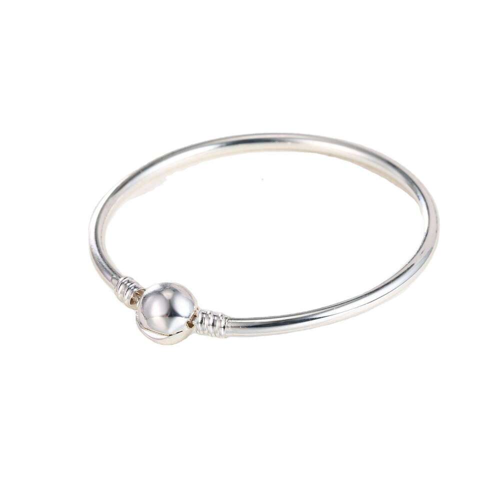 DIY Jewelry Accessories White K Plated Basic Smooth Round Head Hard Bracelet LZ05 Openable