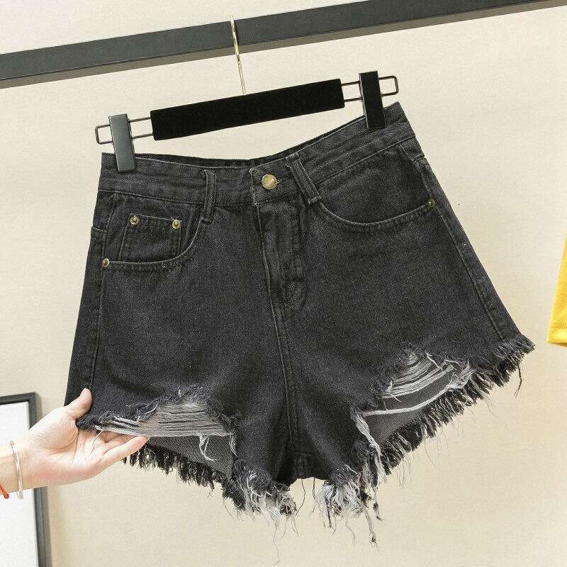 Shorts Women Denim Shorts Spring Summer High Waist Denim Shorts For Women Students New Ripped Versatile Frayed Slimming Style Wide Leg Hot Pants Trend