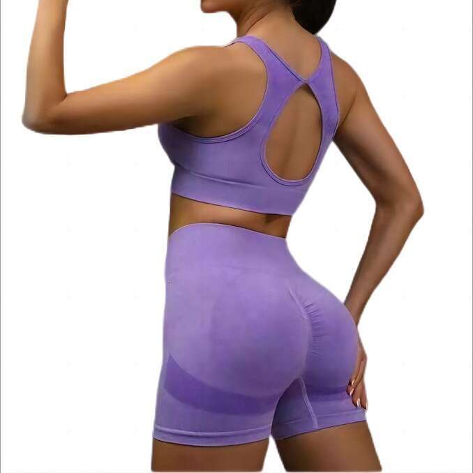 High Quality Sports Yoga Clothes, Summer Hip Lifting Sleeveless Peach Hip Yoga Clothes, Women's Running And Fitness Training Two-piece Set, Free 