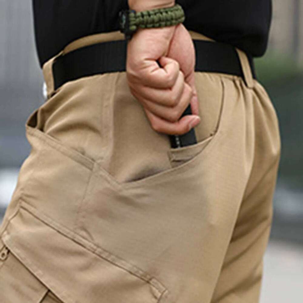 Women's Wear Solid Color Overalls Multi-Pocket Work Men's Loose Outdoor Sports Casual Shorts (Without Belt) Ropa Hombre