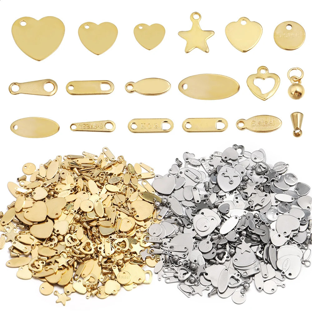 20Pcs Stainless Steel Heart Star Water Droplet Charms Mini Small Pendant For Jewelry Making Necklace DIY Findings Accessories 250519