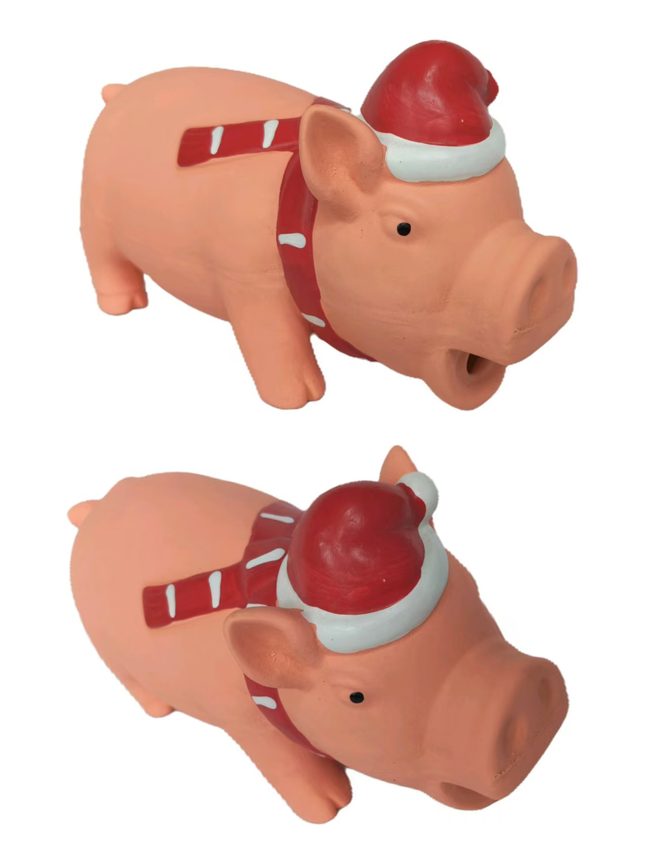 Rubber Christmas Pig Chewy Toy Natural Latex with Chewable Texture - Perfect for Dogs as Christmas Gift 3pcs/Pack