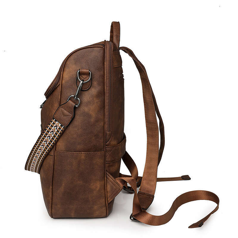 New Casual PU Lightweight Travel For Women High-End Fashion Versatile Large Capacity Ladies Backpack B5