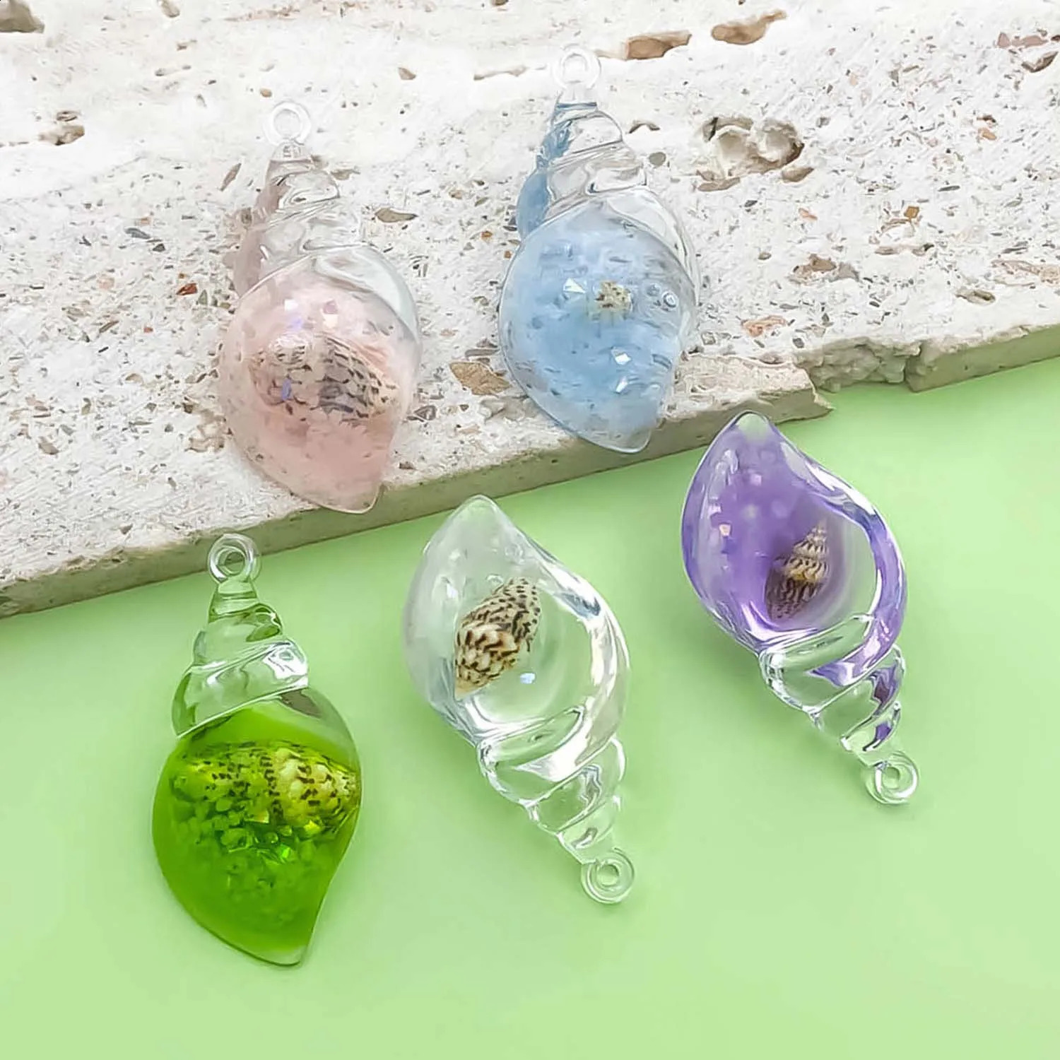 57pcs 1939mm Luminous Conch n Charms Acrylic Marine Life Pendants for DIY Bracelet Necklace Jewelry Making Accessories 250519