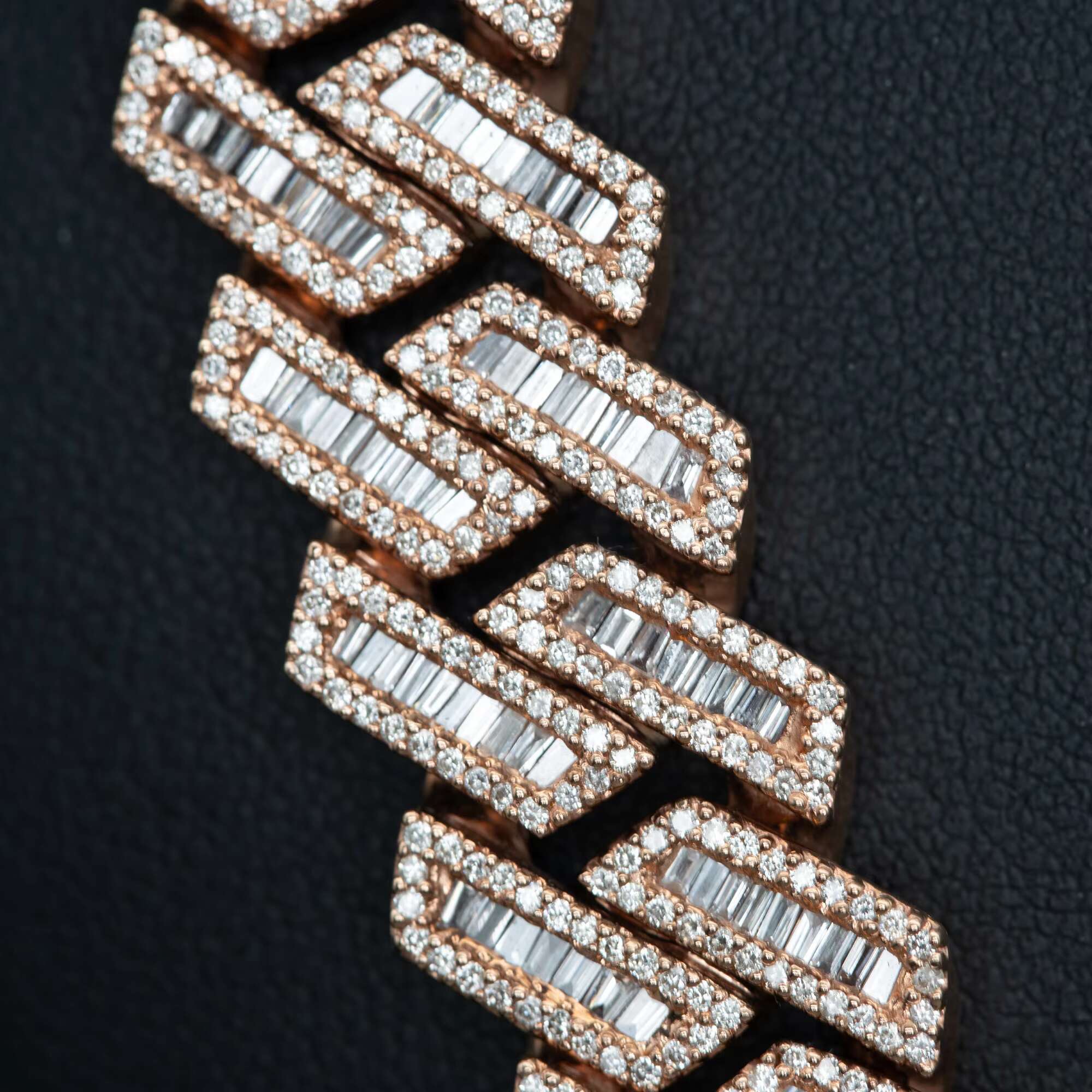 925 Sterling Silver Moissanite VVS Diamond Iced Rose Gold Plated Cuban Chain Necklace Custom Hip Hop Body for Men Women Weddings