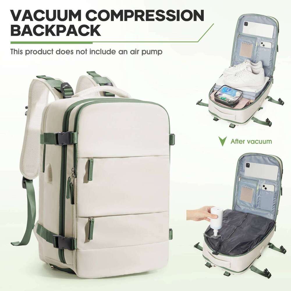 Large Travel Storage Compression Bags with Pump, Waterproof Vacpack Women Men Business Vacuum Backpack