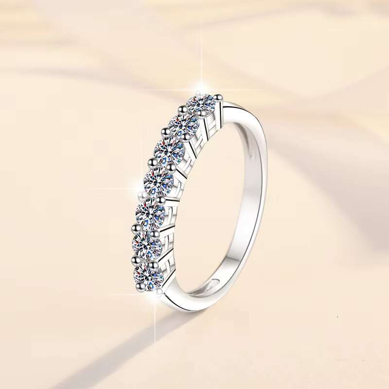 Fine Jewelry 18K White Gold Full Diamond VVs1 Moissanite Rings of Ladies Women Wedding Rings S925 Silver Sterling