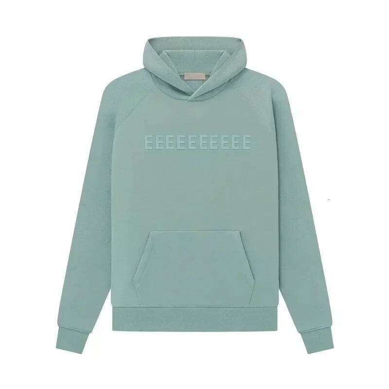 Women's Wear Season 9 Double Line Mens Hoodies Classics Chest Design Silicone Letter High-Quality Hoodie Loose High Street Couple Sweater Set