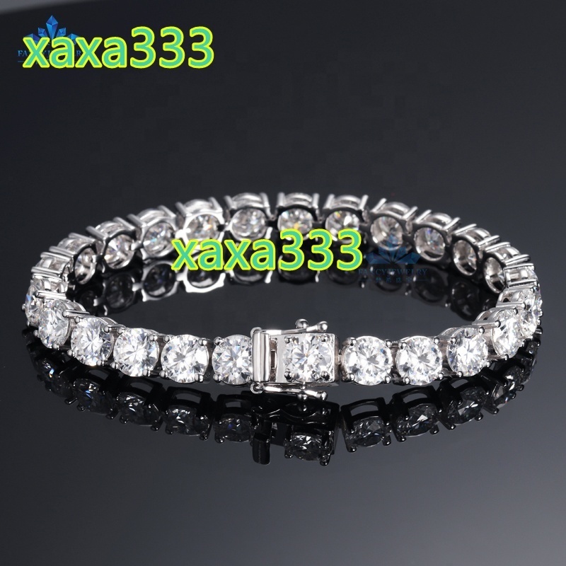 Factory Non-Fading in Stock Gra 925 Silver VVS Moissanite Tennis Chain 3mm 4mm 5mm 6mm Necklace Bracelet Men Women Fine Jewelry