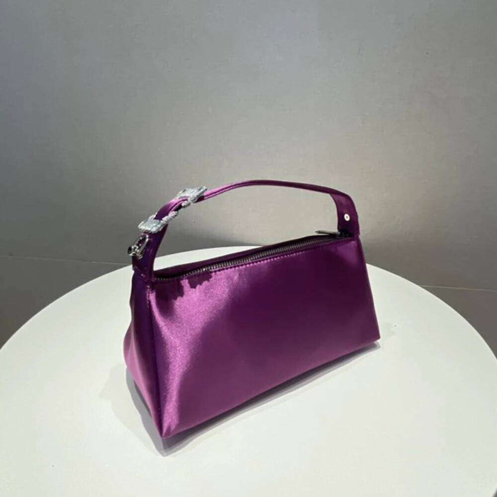 Women's Bags Designer Dia Satin Purses And Handbags Chains Rhinestone Shoulder Crossbody Bag Silk Evening Bags For Women Wedding Clutch New