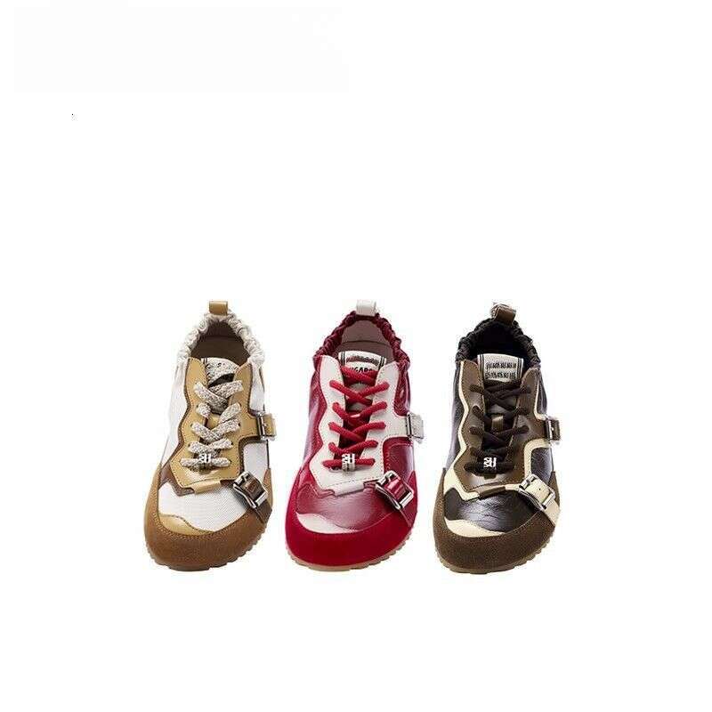 Color Blocked Breathable Mesh Casual Board Shoes Flat Shoes 2025 Spring/summer Round Toe Retro Lightweight, Fashionable And Luxurious Women's Sho