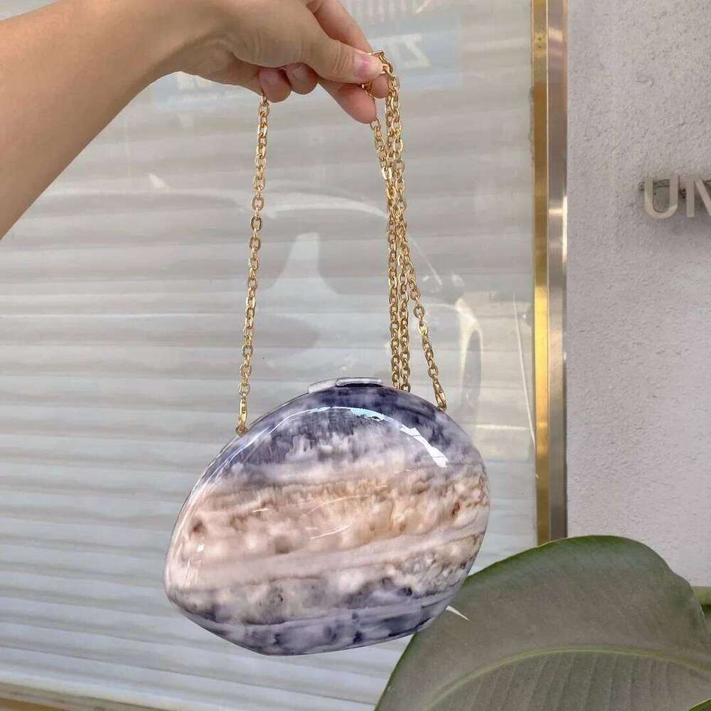 Women's Bags Designer Candy Color Acrylic Shell Marbling Party Evening Bags For Women Wedding Clutch Ladies Clip Shoulder Crossbody Bag New