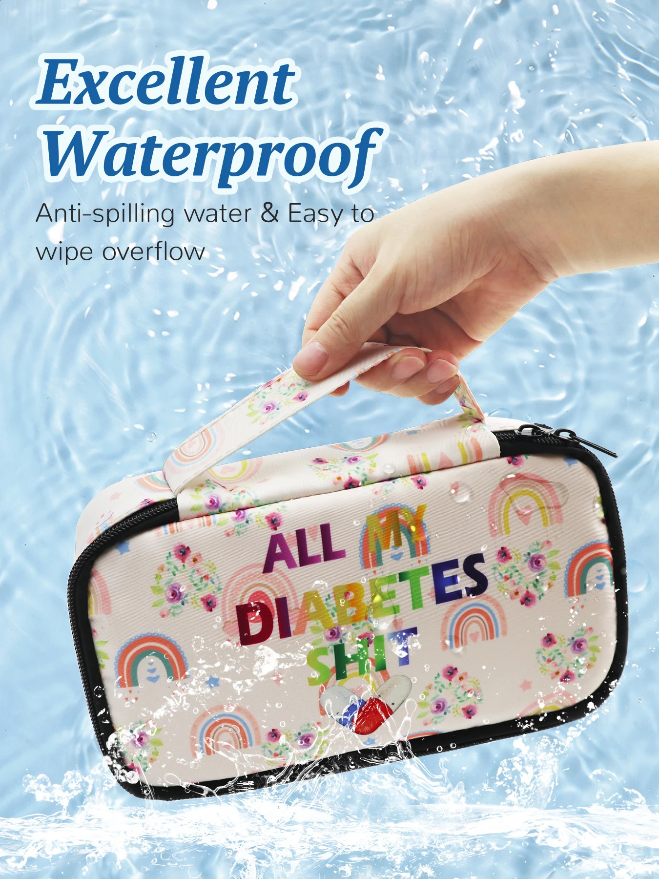 Rainbow Pattern Portable Insulin Insulated Storage Bag For Travel Diabetic Patients Box Large size 250528