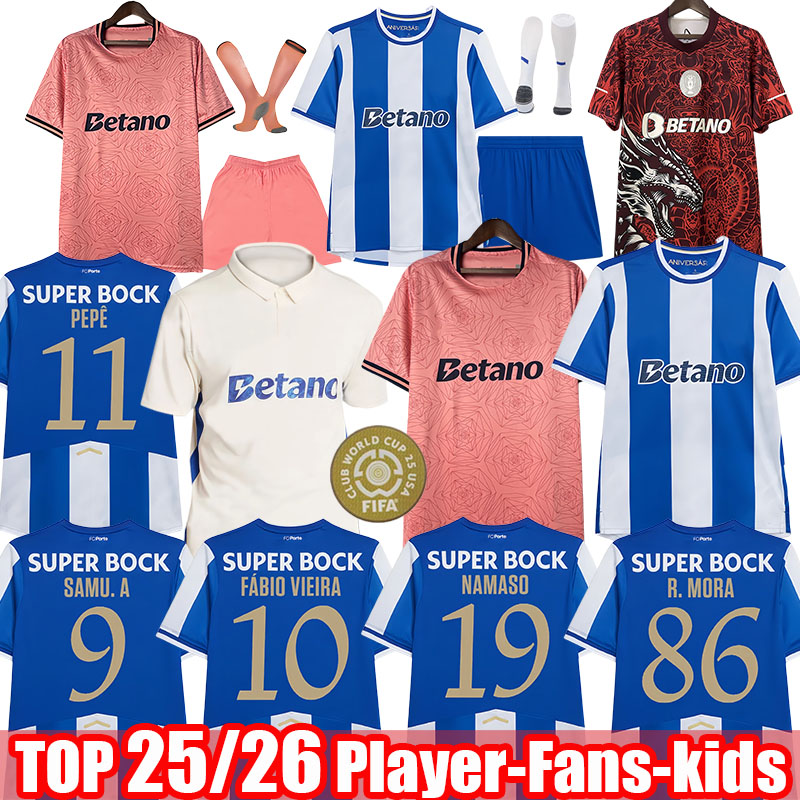 25 26 Portos Soccer Jerseys Samu Aghehowa 2025 2026 football shirts Rodrigo Mora Francisco Moura Match kit for men and kids Fabio Vieira Pepe Portojerseys