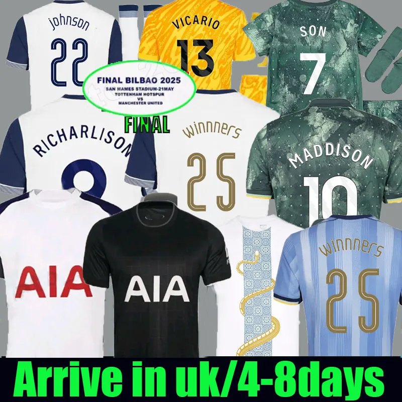 2024-2026 Tottenham Soccer Jerseys Football Shirts Kits Son Romero Van De Ven Kuluse vski Maddison Vicario Pedro Porro Gray Bergvall Richarlison Fans Player Version