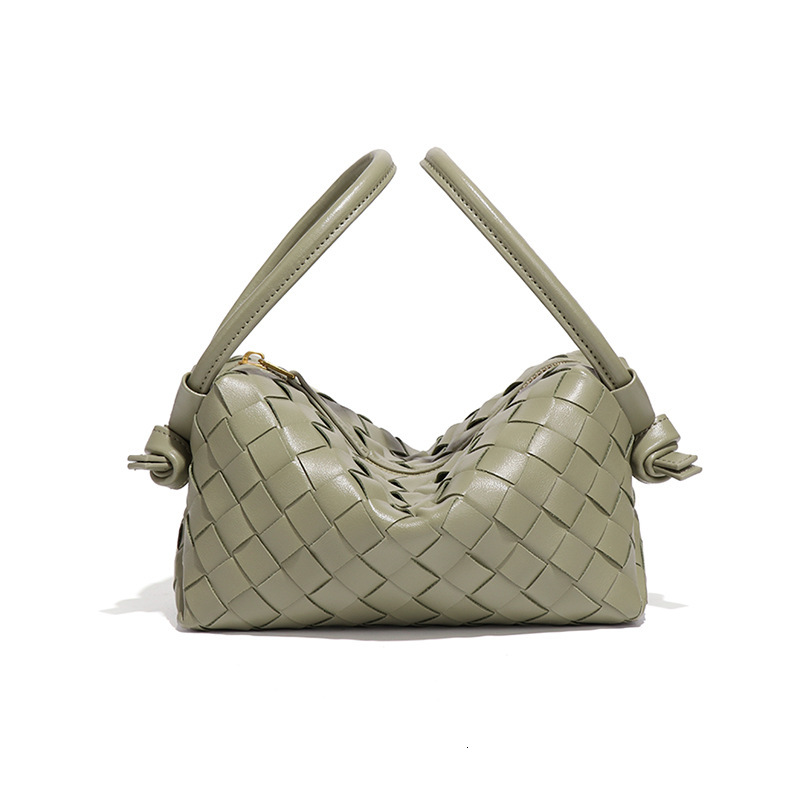 Fashion New Double Handle Wrist Handbag for Women Handwoven Design Trendy Pillow Single Shoulder Crossbody Bag