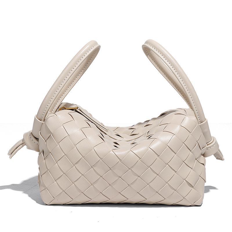 Fashion New Double Handle Wrist Handbag for Women Handwoven Design Trendy Pillow Single Shoulder Crossbody Bag