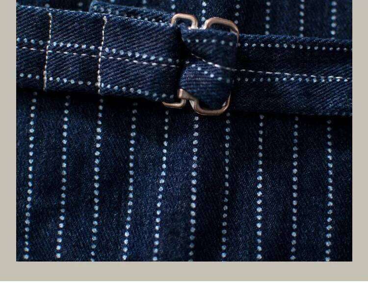 Women's Wear Heavyweight American Vintage Ameki Vertical Stripes Slim Fit Canvas Denim Workwear Jackets Autumn 100% Cotton Men's Coats Y2k