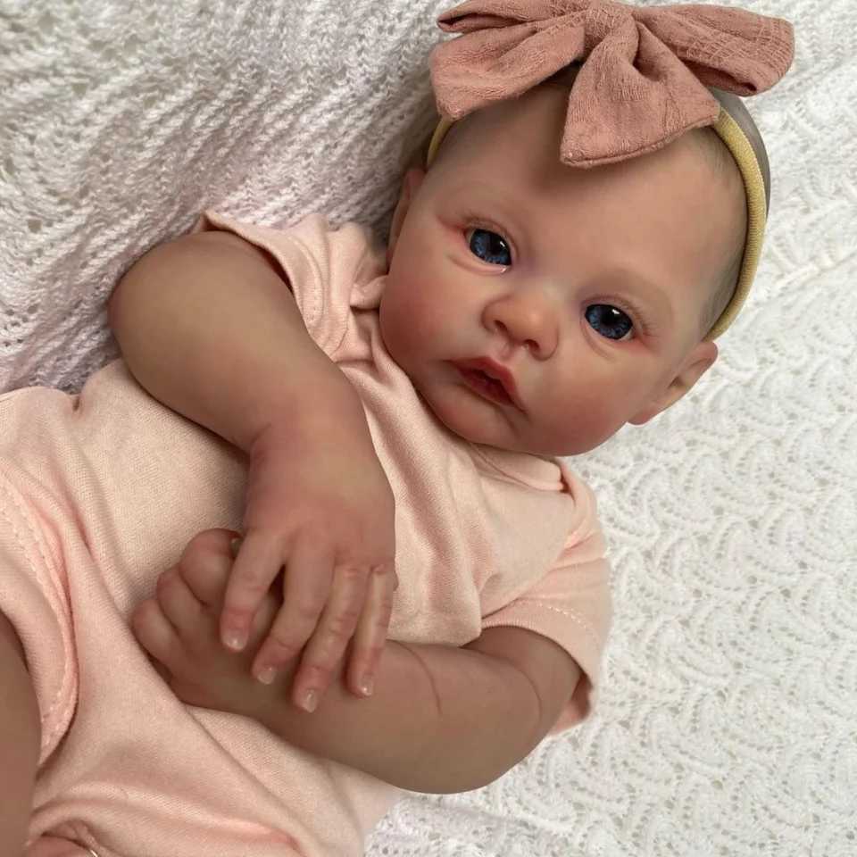 NPK 18inch Reborn Baby Doll Meadow Soft Body 100% handmade 3D Skin with Visible Veins Collectible Art Doll Christmas Gift Z250529