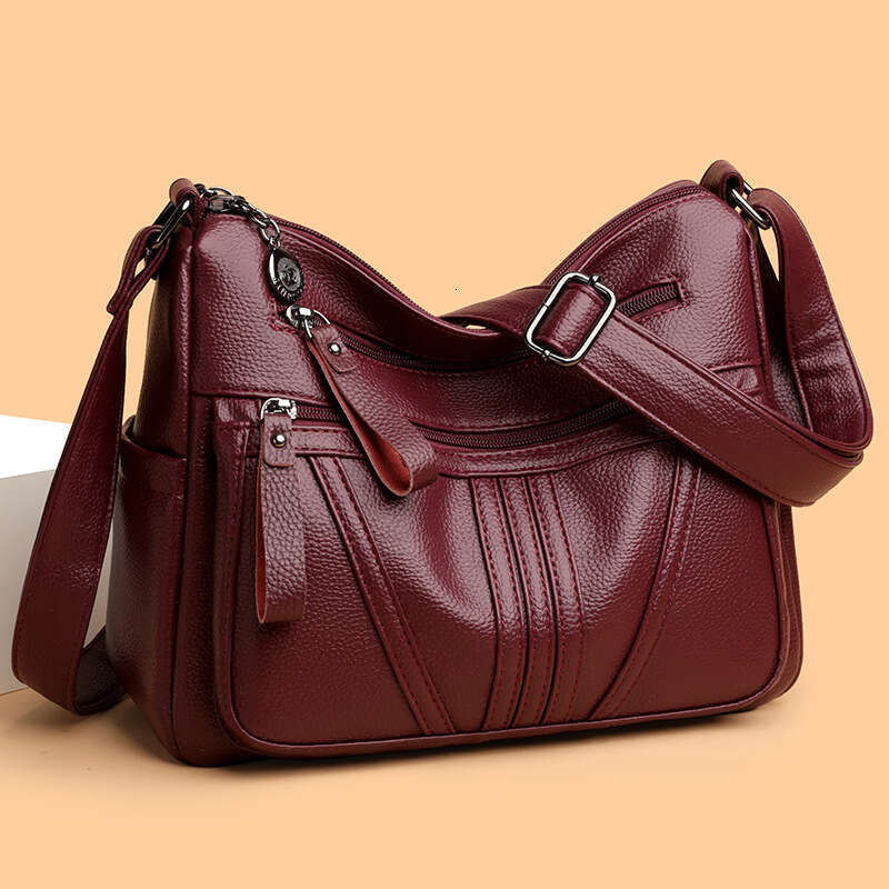 Minimalist Solid Color Spring Summer New Versatile Large Capacity Multi-Layer Single Shoulder Crossbody Women's Commuter Mom Bag B5