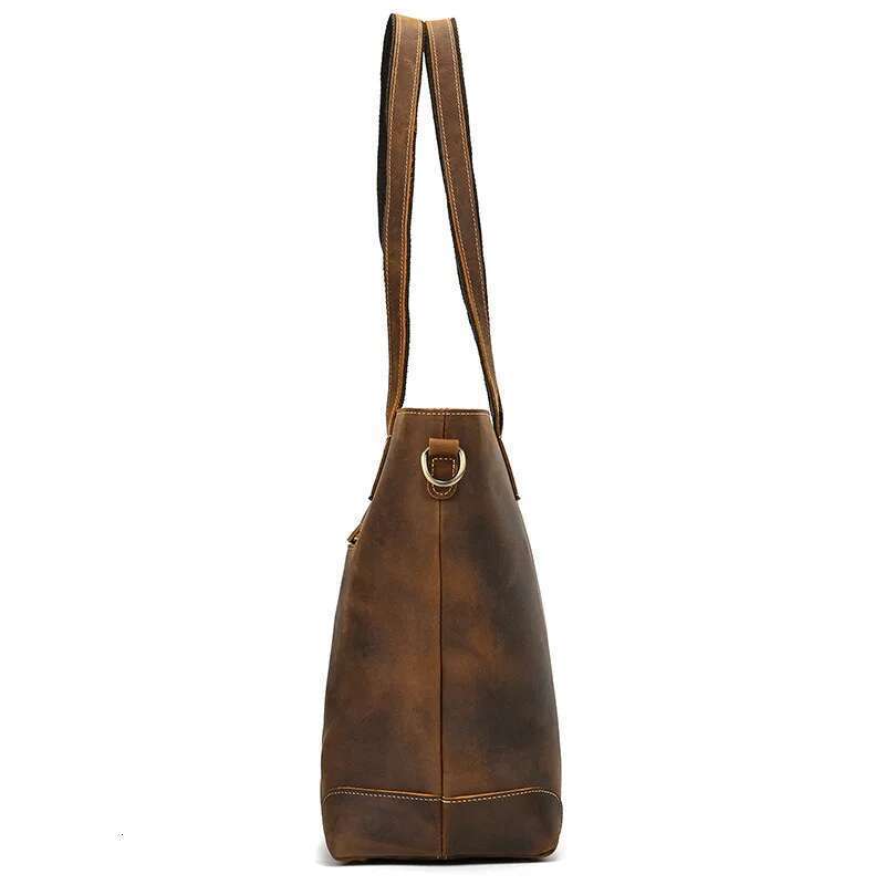 Designer Bag Genuine Totes Travel Custom Name Gift Leather Women Bag Business Crazy Horse Computer Handbag