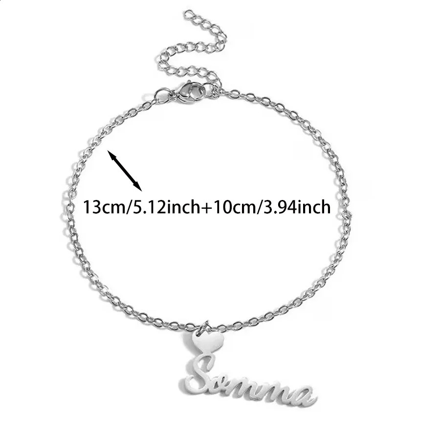 Custom Stainless Steel Love Name Anklet For Women Lover Jewelry Personalized Nameplate Foot Chain Girl Daily Wearing Accessories 250526
