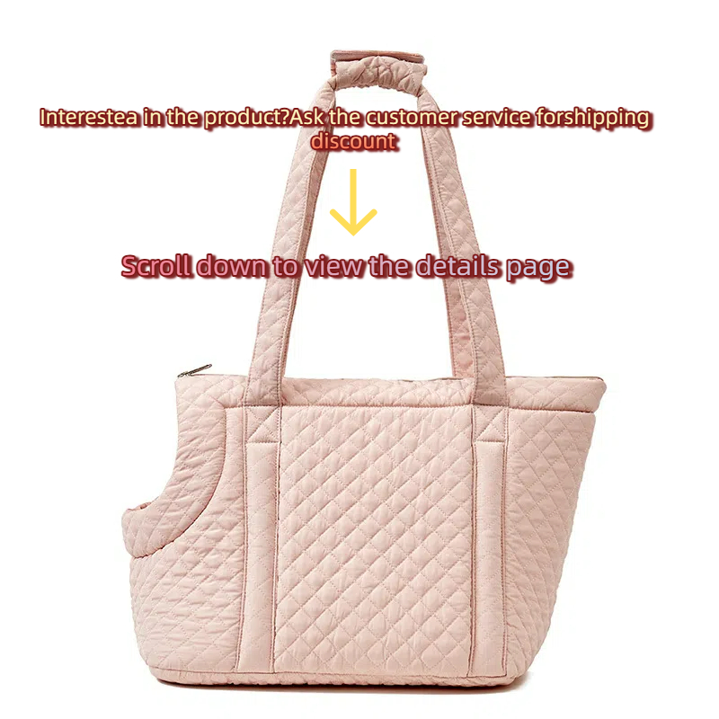 Quilted Soft Pet Carrier Tote Bag for Small Dogs & Cats - Breathable Travel Shoulder Purse with Cozy Bed, Portable Puppy Kitten Handbag